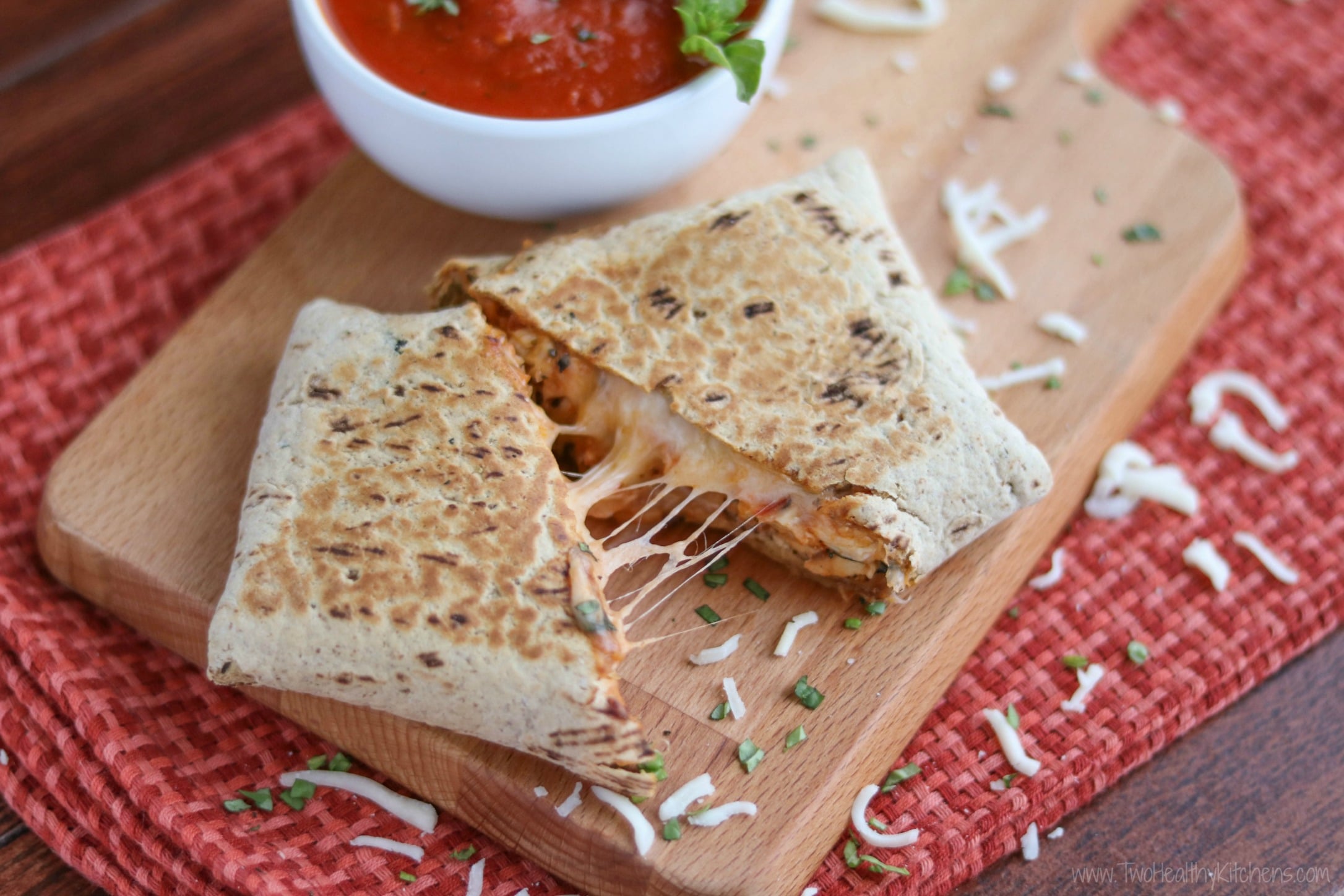 Image for Easy, Cheesy Chicken Parmesan Wraps {Under 15 Minutes!}
