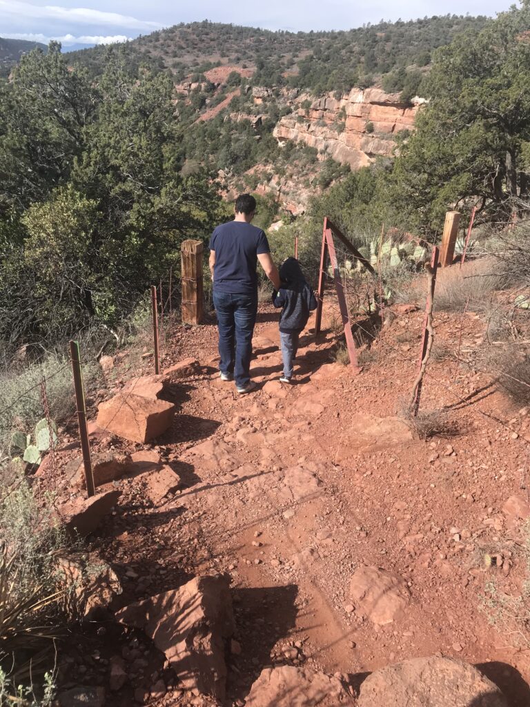 family bonding while hiking