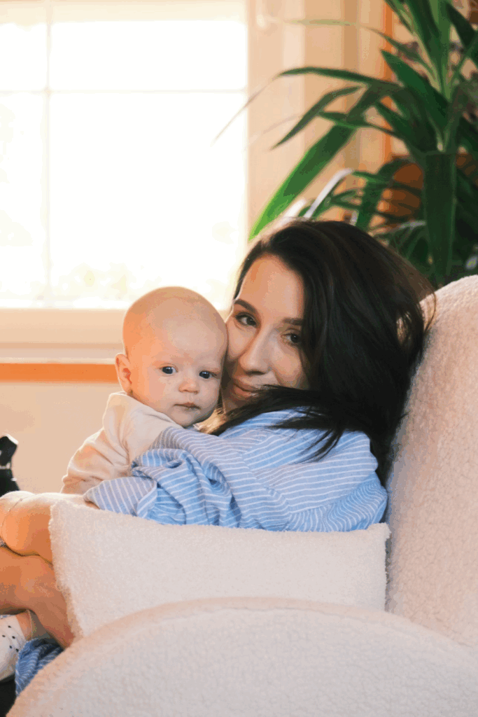 mother with baby in arms