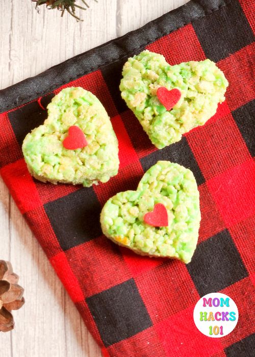 Image for Easy Grinch Rice Krispie Treats (Heart-Shaped)