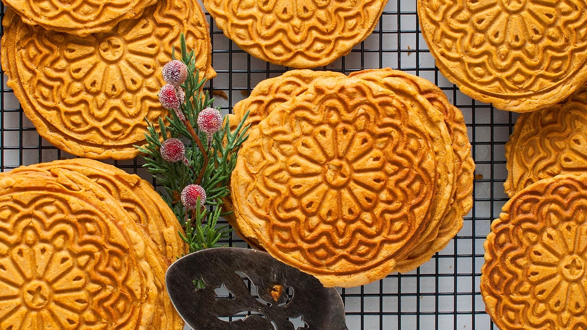 Image for Festive Gingerbread Pizzelle Recipe