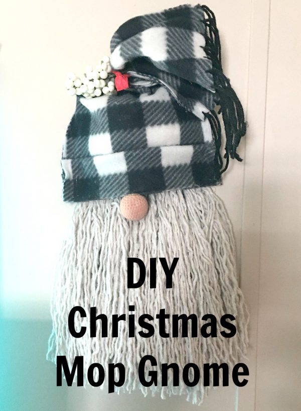 Image for Christmas gnome wreath using a mop