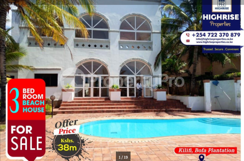 3 bedroom Houses for sale bofa beach Bofa Kilifi (PID 2AAVP) PropertyPro