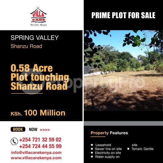 Land for sale Shanzu Road, Spring Valley Nairobi