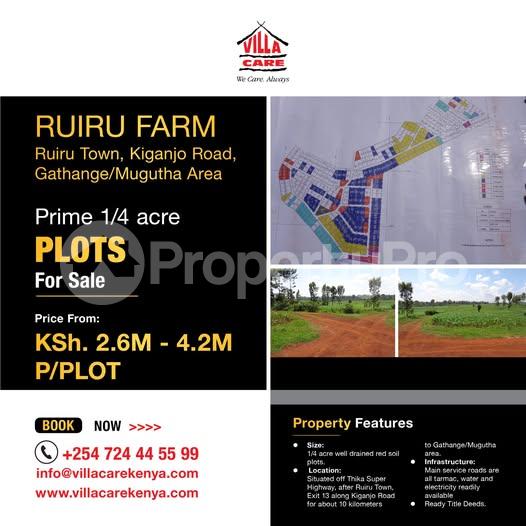 Land for sale RUIRU TOWN, KIGANJO ROAD, GATHANGE/MUGUTHA AREA, Kamakis Ruiru