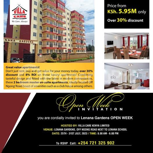 Flat&Apartment for sale next to Lenana School, off Ngong Rd Nairobi