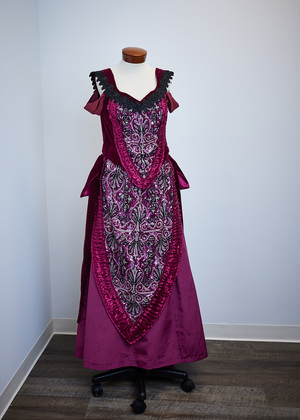 slim fit dress slacks Vintage Nolan Miller Couture Embellished Metallic Lace Gown – Recess main image 0