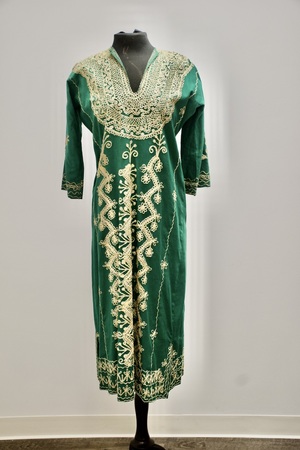 Vintage Moroccan Green and Gold Caftan