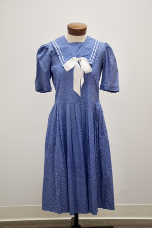 Vintage Blue and White Polka Dot Sailor Dress
