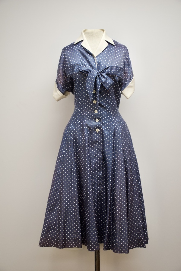 princess polly baby blue dress Exquisite Costumes:: Vintage Silk Blue Polka Dot Dress