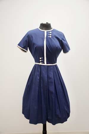 Vintage 1960s Navy Blue Dress