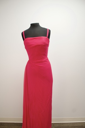 Vintage Raspberry  Pink Chiffon Evening
