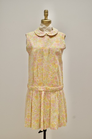Vintage 1960s Pink and Yellow Cotton Dress