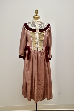 Victorian Mauve Satin and Brocade Girl Party Dress