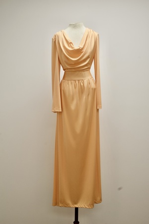 Vintage 1970s Apricot Evening Gown