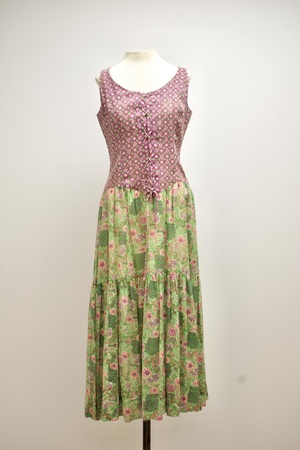 Vintage 1970s Lilac and Green Dress