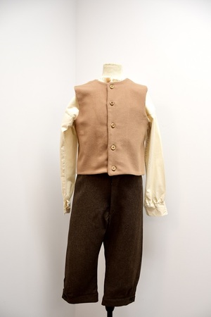 Colonial/Victorian Boys Brown Wool Waistcoat and Dark Brown Knickers