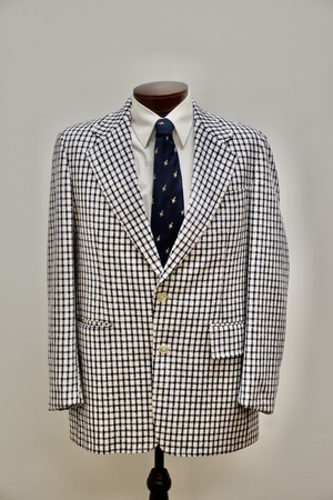 Vintage 1970's Mens Blue Checked Blazer