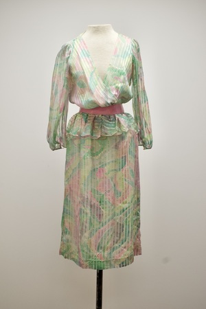Vintage Pink and Green Cocktail Dress