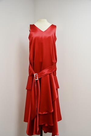 1920s Red Satin Flapper Dress