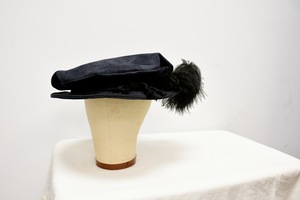 Black Suede Renaissance Tudor Poet's Hat