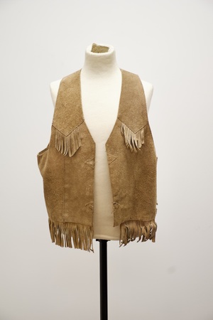 Vintage Distressed Suede Fringe Vest