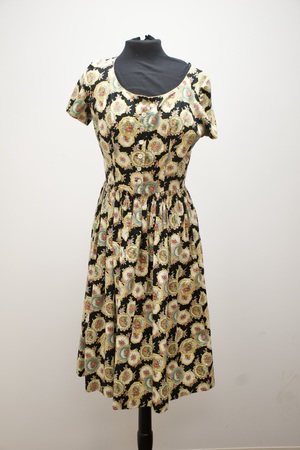 Vintage Traditional Austrian Black Floral Dress