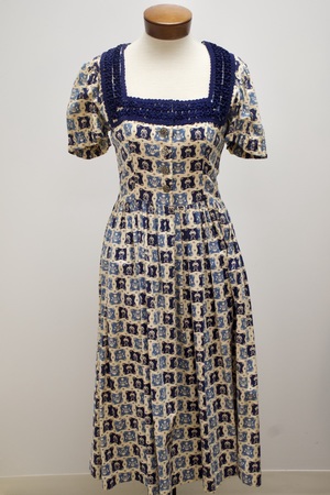 Vintage Traditional Austrian Blue Dress