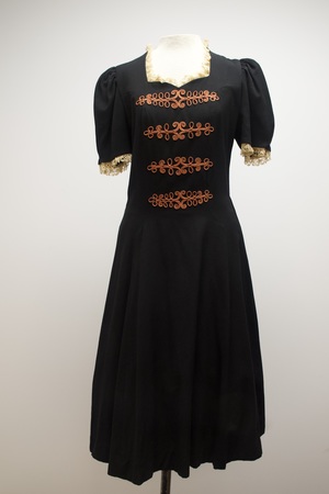 Vintage Traditional Black Wool Austrian Dress