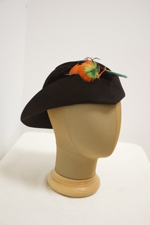 Brown Felt Hat with Feather
