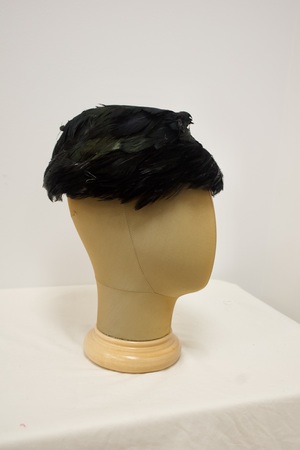 Vintage Black Feathered Hat