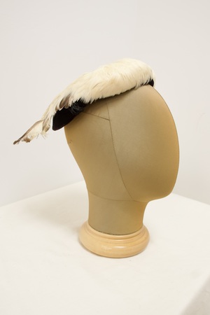 Vintage White Feather and Brown Hat