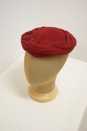 Vintage Red Wool Pillbox Hat
