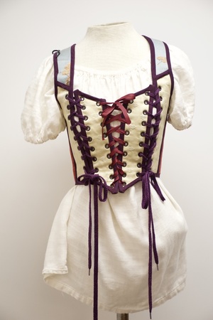 Cream and Purple Trim Bodice