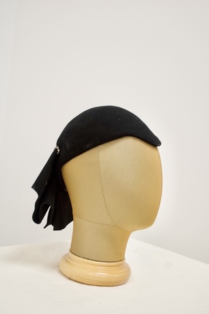 Vintage Silk Black Cocktail Hat