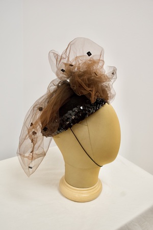 Brown Velvet Pillbox Hat