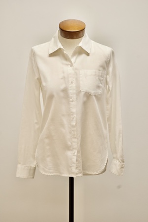 Women's White Collar Long Sleeved Shirt