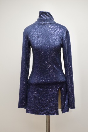 Blue Sequin Cheerleader/Skating Costume
