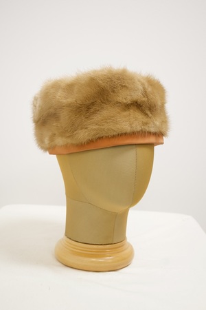 Vintage Light Fur Pillbox Hat