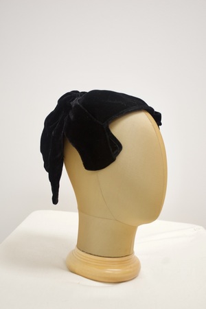 Vintage Black Velvet Cocktail Hat
