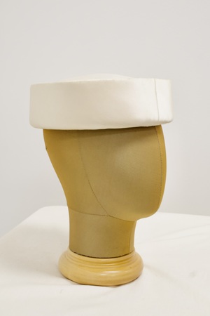 Vintage White Satin Pillbox Hat