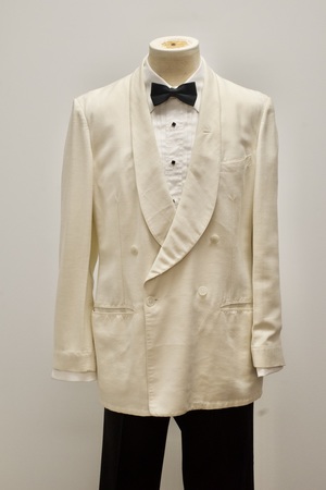Vintage Cream Linen Tuxedo Jacket Ensemble
