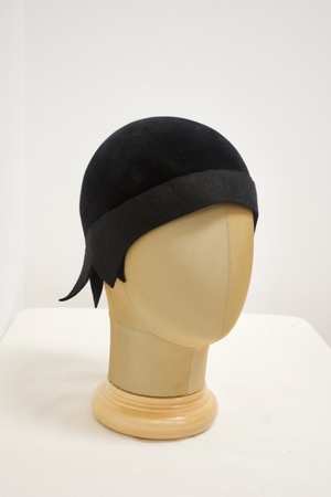 Vintage Black Velvet Cocktail Hat