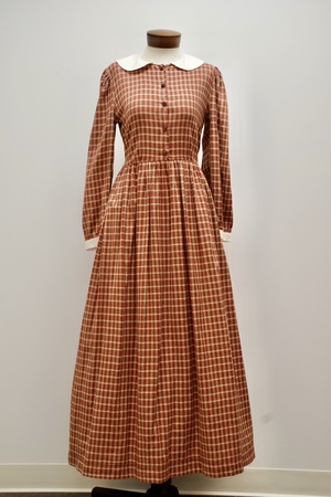 Victorian Long Red Checked Dress