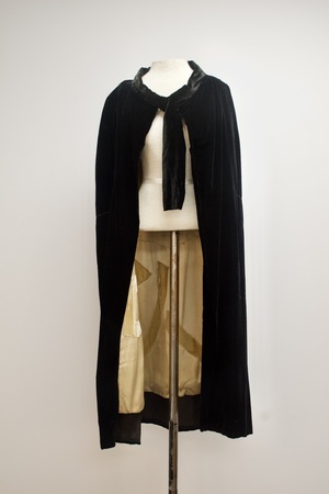 Vintage 1920's Black Velvet Cape