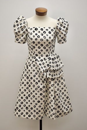 Vintage 1980's White and Black Polka Dot Cocktail Dress