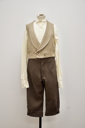 Boy's Victorian Shawl Tan Vest, Shirt and Dark Brown Knickers