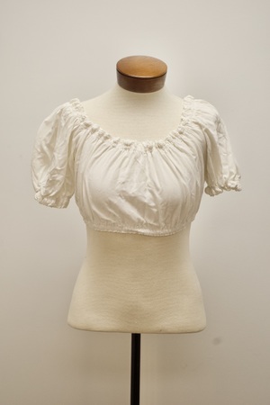 White Cropped Peasant Blouse