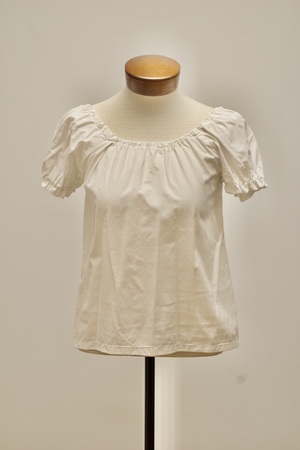 White Short Sleeved Peasant Blouse