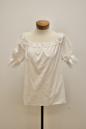 White Lace Trimmed Peasant Blouse